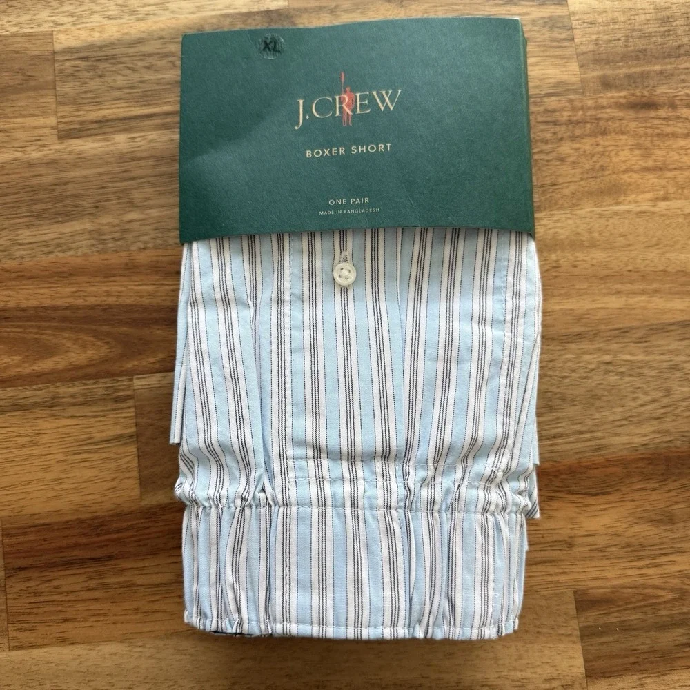 NWT J CREW Boxer Underwear Sz XL Blue Stripes Classic Comfort Oarsman 38-40